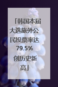 韩国本届大选旅外公民投票率达79.5% 创历史新高