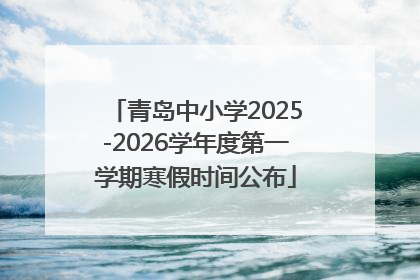 青岛中小学2025-2026学年度第一学期寒假时间公布