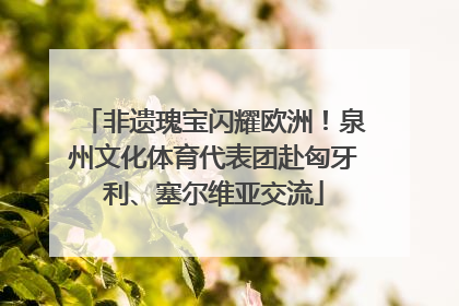 非遗瑰宝闪耀欧洲！泉州文化体育代表团赴匈牙利、塞尔维亚交流