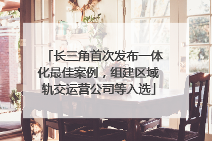 长三角首次发布一体化最佳案例，组建区域轨交运营公司等入选