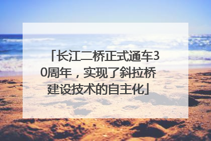 长江二桥正式通车30周年，实现了斜拉桥建设技术的自主化