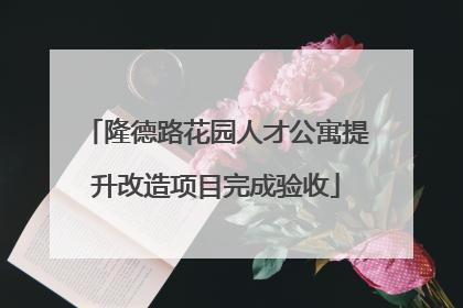 隆德路花园人才公寓提升改造项目完成验收
