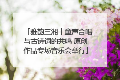 雅韵三湘丨童声合唱与古诗词的共鸣 原创作品专场音乐会举行