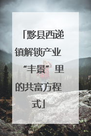 黟县西递镇解锁产业“丰景”里的共富方程式