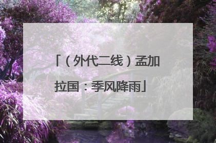 （外代二线）孟加拉国：季风降雨