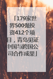 179家世界500强投资412个项目，青岛见证中国与跨国公司合作成果