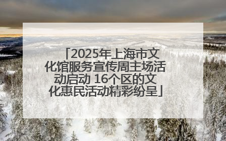2025年上海市文化馆服务宣传周主场活动启动 16个区的文化惠民活动精彩纷呈