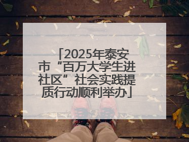 2025年泰安市“百万大学生进社区”社会实践提质行动顺利举办