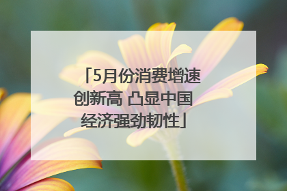 5月份消费增速创新高 凸显中国经济强劲韧性